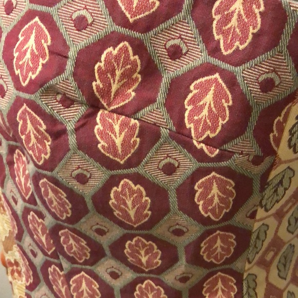 Tapp NY Vintage lined mixed brocade fabric zipper with bead pull sleeveless vest - Picture 10 of 16